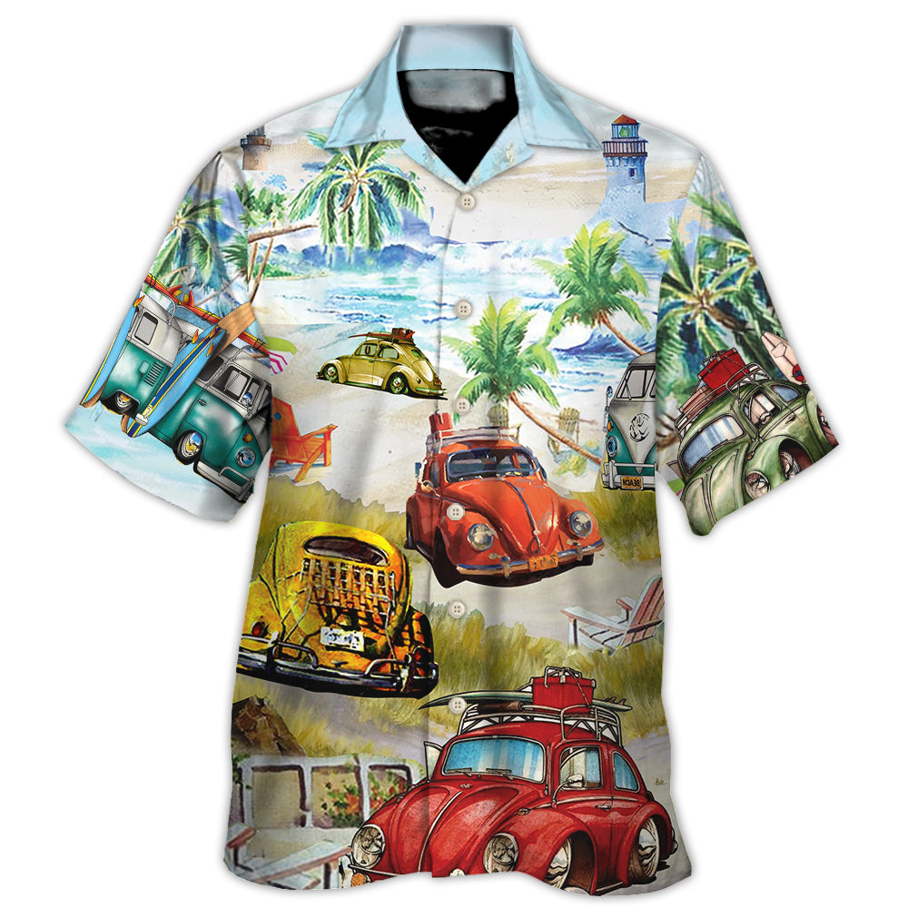 Car Love Beach Cool Style - Hawaiian Shirt - Owl Ohh-Owl Ohh
