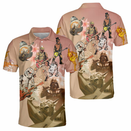 Star Wars Playing Guitar Where Words Fail Music Speaks - Polo Shirt