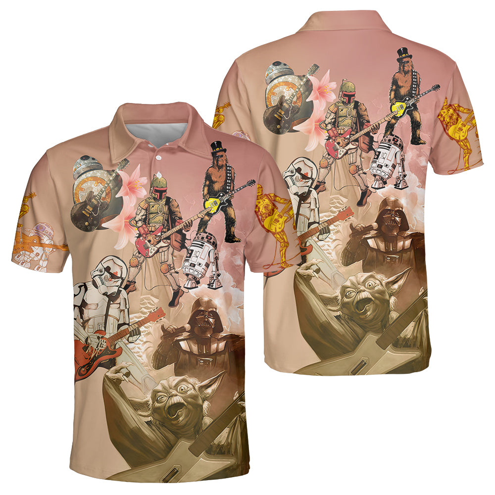 Star Wars Playing Guitar Where Words Fail Music Speaks - Polo Shirt