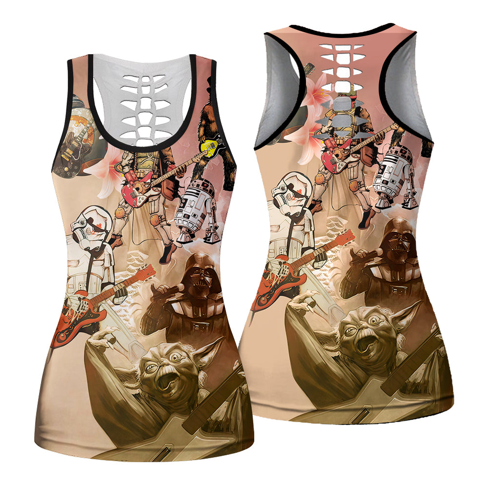 Star Wars Playing Guitar Where Words Fail Music Speaks - Tank Top Hollow