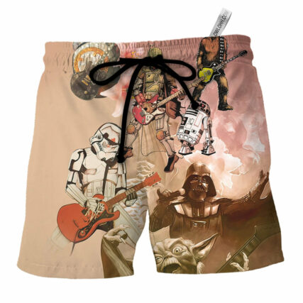 Star Wars Playing Guitar Where Words Fail Music Speaks - Beach Short