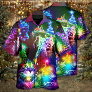 Cat Christmas Merry Everything Happy Always - Hawaiian Shirt - Owl Ohh - Owl Ohh