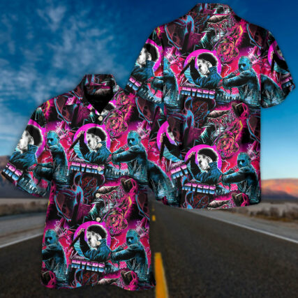 Halloween Horror Movie Retro Tropical Style - Hawaiian Shirt - Owl Ohh-Owl Ohh