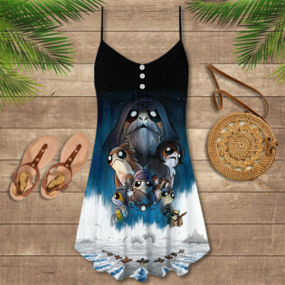 Star Wars We Must Say Our Goodbye To Our Porgs Friends - V-neck Sleeveless Cami Dress