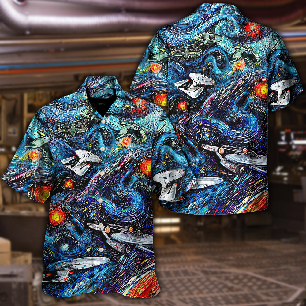 Star Trek Starry Night Fantaxy Ships - Hawaiian Shirt