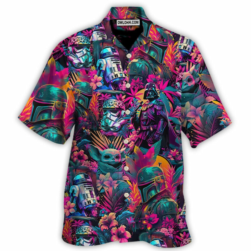 Special Synthwave Color Leaf - Hawaiian Shirt - Owl Ohh-Owl Ohh