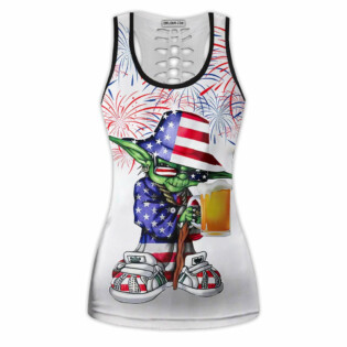 Independence Day SW Yoda With Beer - Tank Top Hollow