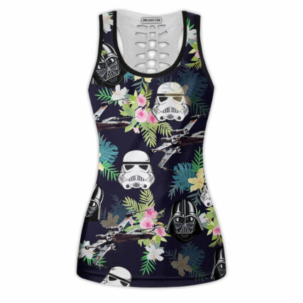 Star Wars Darth Vader Stormtrooper Helmet Tropical Pattern - Tank Top Hollow