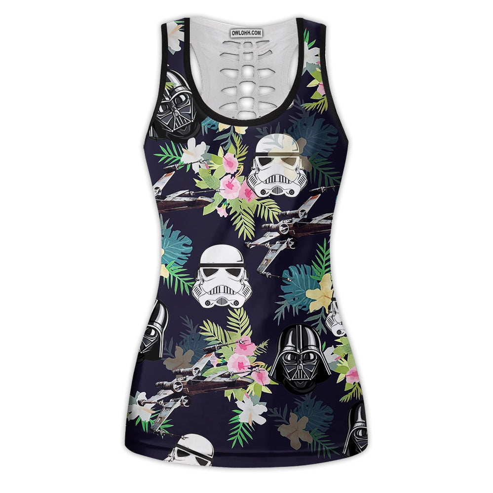 Star Wars Darth Vader Stormtrooper Helmet Tropical Pattern - Tank Top Hollow