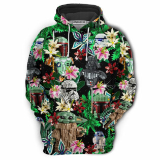 Star Wars Lego Baby Yoda, Boba Fett, Darth Vader and Stormtroopers Tropical - Hoodie