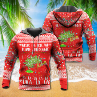 Cat Wreck The Tree Christmas Red Style - Hoodie - Owl Ohh - Owl Ohh