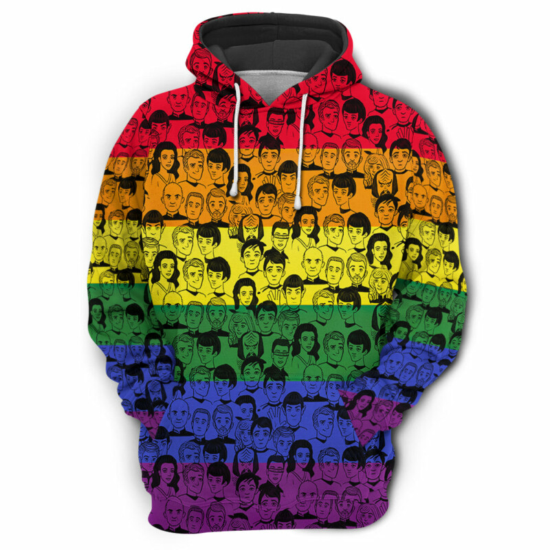 3D S.T And Faces LGBT Pride Month - Hoodie - Owl Ohh-Owl Ohh