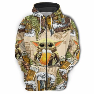 Star Wars Baby Yoda And Beer Wheat - Hoodie - Owl Ohh-Owl Ohh