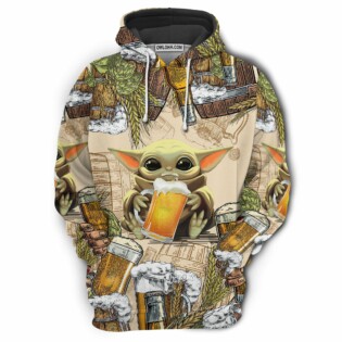 Star Wars Baby Yoda And Beer Wheat - Hoodie - Owl Ohh-Owl Ohh
