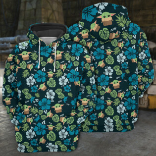 Star Wars The Mandalorian Grogu Baby Yoda Leaves - Hoodie