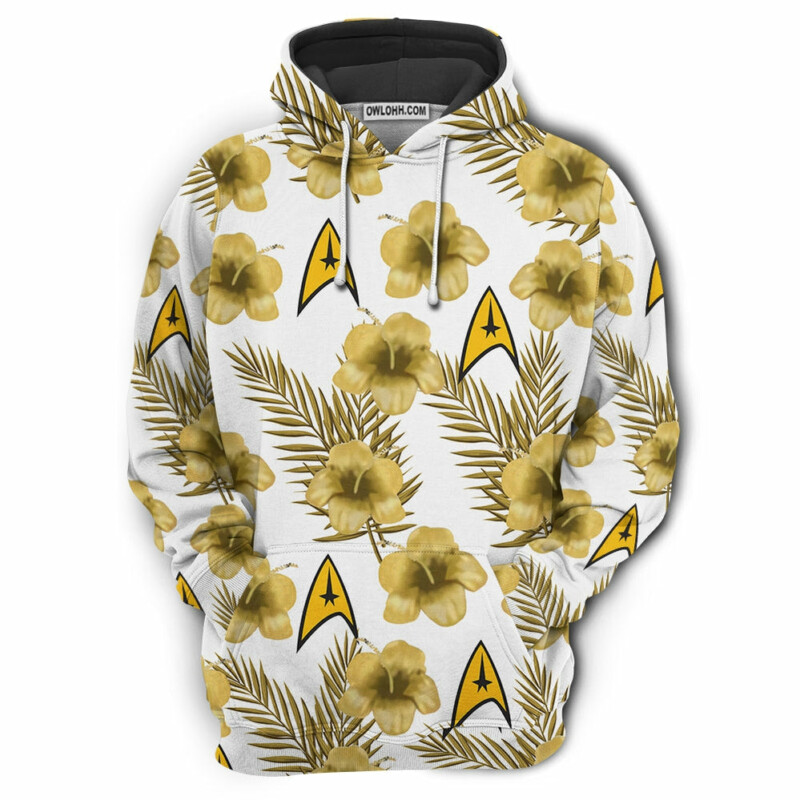 Hibiscus Floral Star Trek Starships - Hoodie