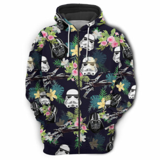 Star Wars Darth Vader Stormtrooper Helmet Tropical Pattern - Hoodie