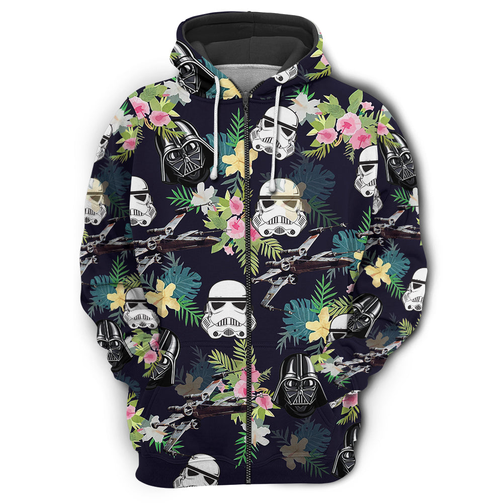 Star Wars Darth Vader Stormtrooper Helmet Tropical Pattern - Hoodie