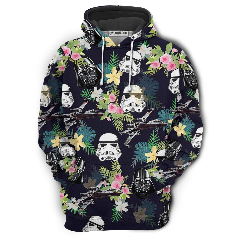 Star Wars Darth Vader Stormtrooper Helmet Tropical Pattern - Hoodie