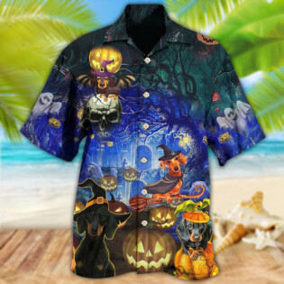 Halloween Dachshund And Dogs - Hawaiian Shirt - Owl Ohh - Owl Ohh