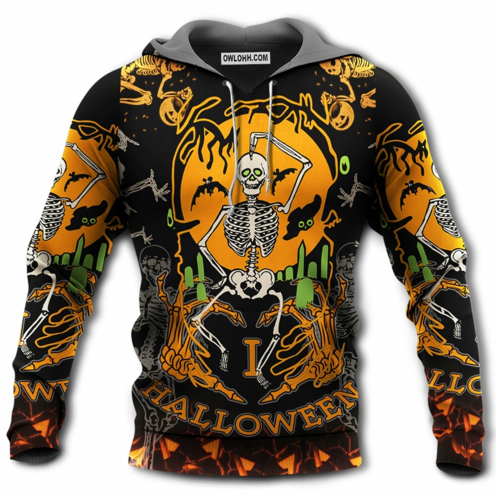 Halloween Dancing Skeleton Dark - Hoodie - Owl Ohh - Owl Ohh