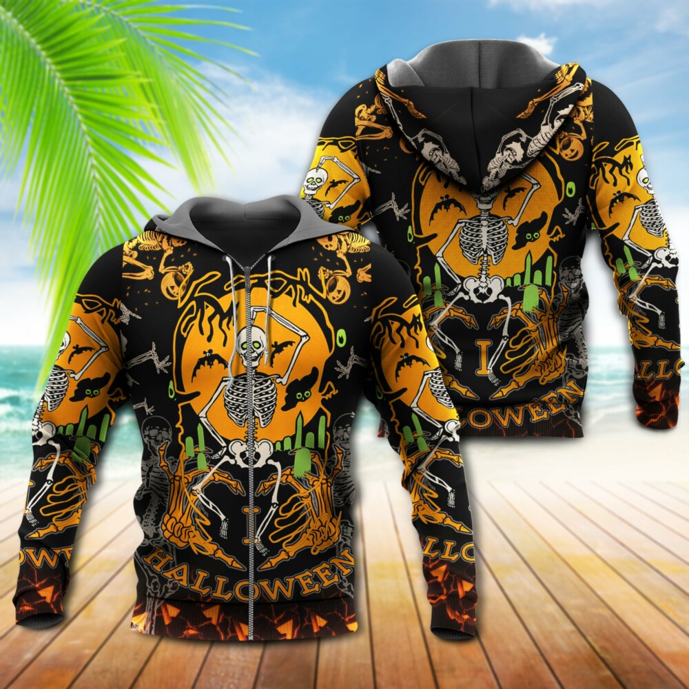 Halloween Dancing Skeleton Dark - Hoodie - Owl Ohh - Owl Ohh
