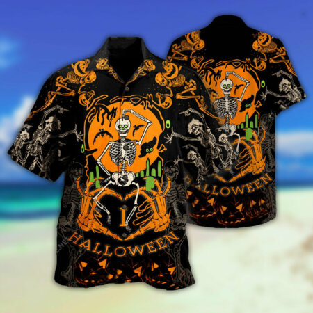 Halloween Dancing Skeleton So Scared - Hawaiian Shirt - Owl Ohh - Owl Ohh
