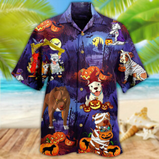 Halloween Dogs Night Scary - Hawaiian Shirt - Owl Ohh - Owl Ohh