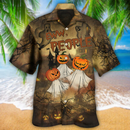 Halloween Eww People Pumpkin Ghost Halloween - Hawaiian Shirt - Owl Ohh - Owl Ohh