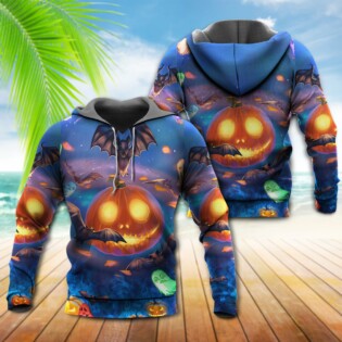 Halloween Glowing Pumpkins By Night - Hoodie - Owl Ohh - Owl Ohh