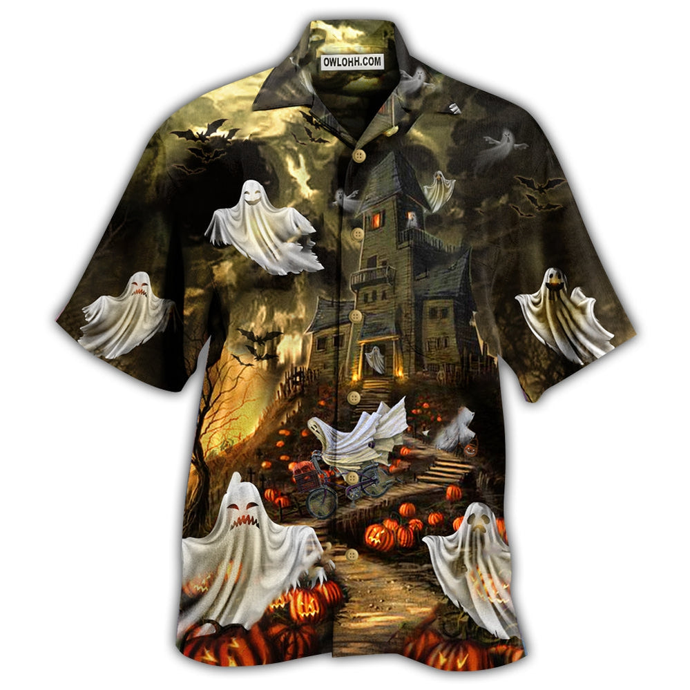 Halloween Night And Ghost - Hawaiian Shirt - Owl Ohh - Owl Ohh