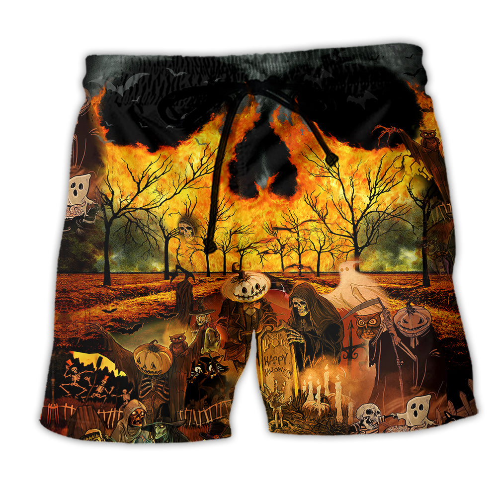 Halloween Party Colorful - Beach Short - Owl Ohh - Owl Ohh