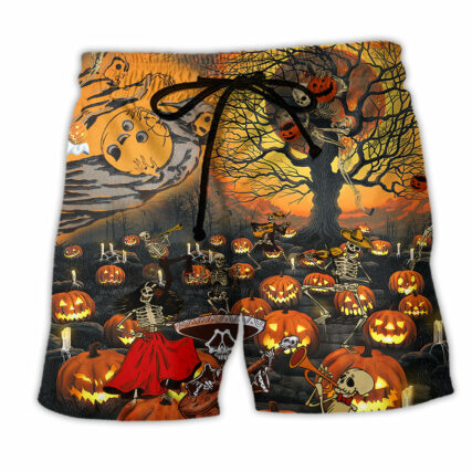 Halloween Skull Darkness Overnight - Beach Short - Owl Ohh - Owl Ohh