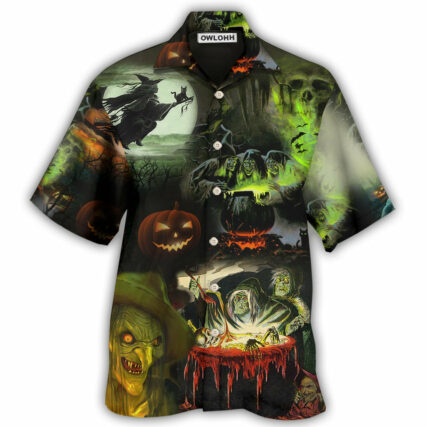 Halloween Witches Noticed You With Smoke - Hawaiian Shirt - Owl Ohh for men and women, kids - Owl Ohh