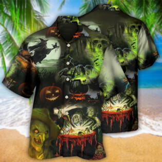 Halloween Witches Noticed You With Smoke - Hawaiian Shirt - Owl Ohh for men and women, kids - Owl Ohh