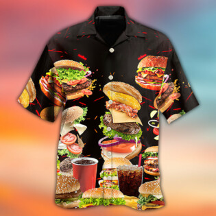 Food Hamburger Fast Food Lover - Hawaiian Shirt - Owl Ohh - Owl Ohh