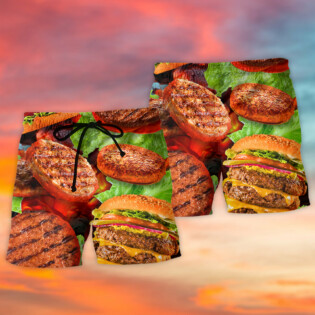 BBQ Hamburger Patties BBQ Style - Beach Short - Owl Ohh - Owl Ohh