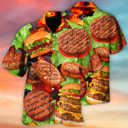 BBQ Hamburger Patties BBQ Style - Hawaiian Shirt - Owl Ohh - Owl Ohh