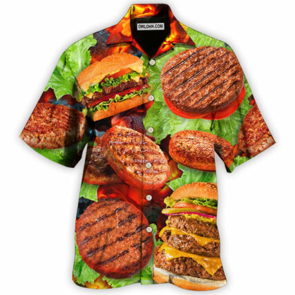 BBQ Hamburger Patties BBQ Style - Hawaiian Shirt - Owl Ohh - Owl Ohh