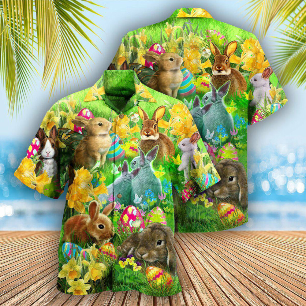 Easter Bunnie Easter Happy Bunnie - Hawaiian Shirt - Owl Ohh - Owl Ohh