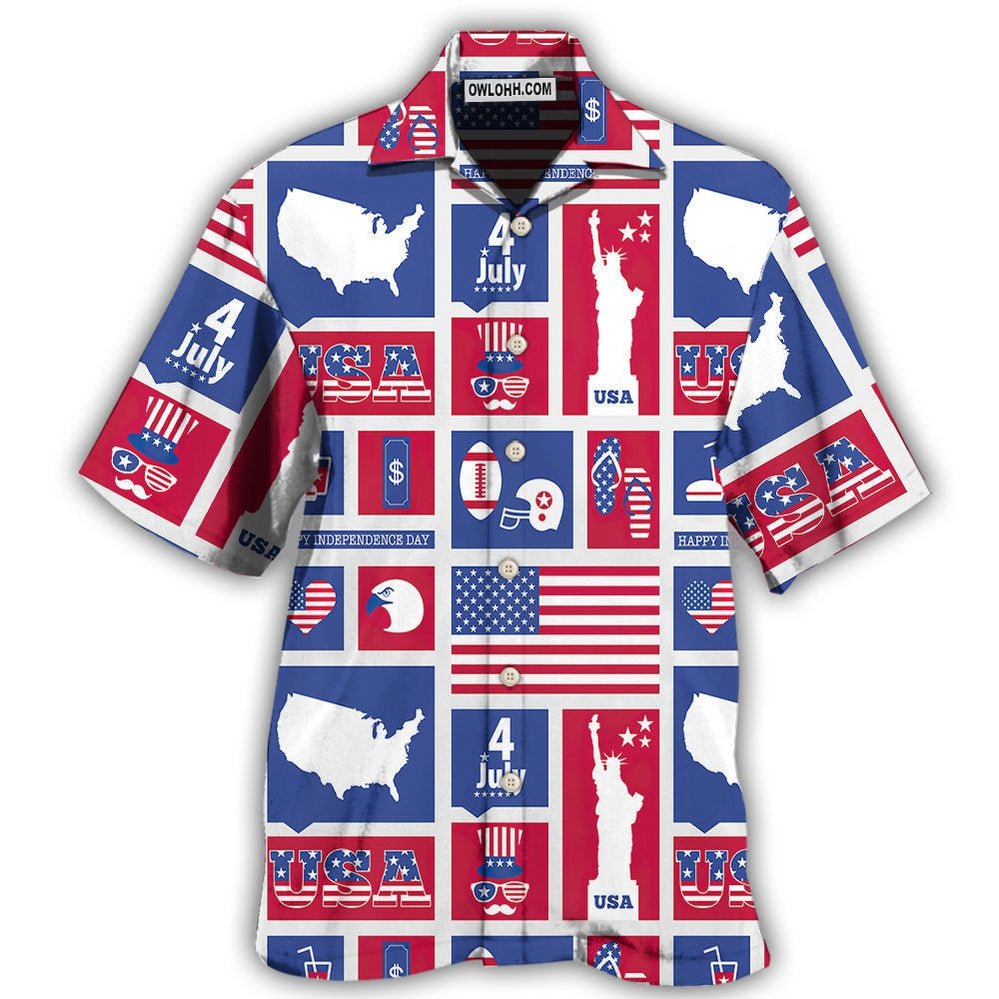 America Independence Day Happy America - Hawaiian Shirt - Owl Ohh - Owl Ohh