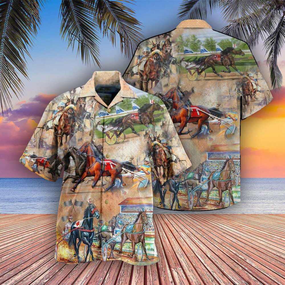 Horse Harness Racing On With Passion - Hawaiian Shirt - Owl Ohh - Owl Ohh
