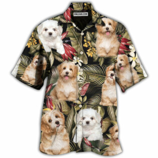 Havanese Dog Tropical Leaf Style - Hawaiian Shirt - Owl Ohh - Owl Ohh