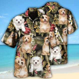 Havanese Dog Tropical Leaf Style - Hawaiian Shirt - Owl Ohh - Owl Ohh