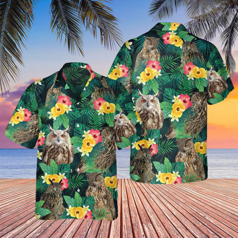 Owl Tropical Summer Floral Vibes - Hawaiian Shirt - Owl Ohh - Owl Ohh