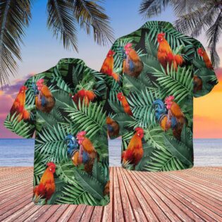 Chicken Rooster Tropical Summer Vibes - Hawaiian Shirt - Owl Ohh - Owl Ohh