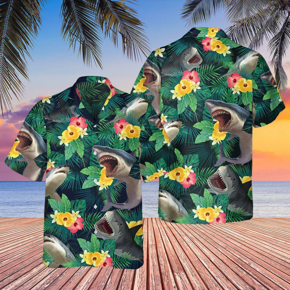 Shark Tropical Summer Vibes - Hawaiian Shirt - Owl Ohh - Owl Ohh