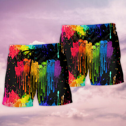 LGBT Heart Skull Style - Beach Short - Owl Ohh - Owl Ohh