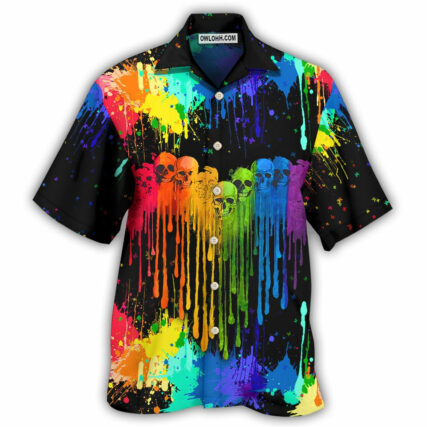 LGBT Heart Skull Style - Hawaiian Shirt - Owl Ohh - Owl Ohh