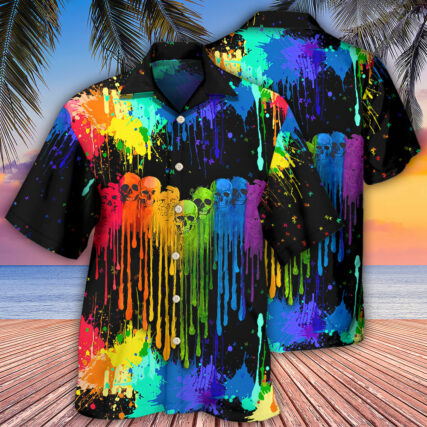 LGBT Heart Skull Style - Hawaiian Shirt - Owl Ohh - Owl Ohh
